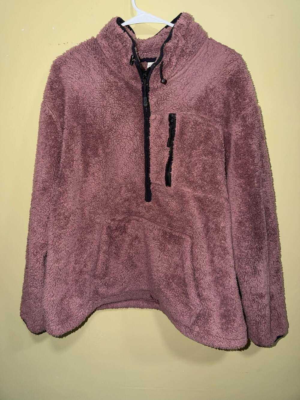 PINK Victoria's Secret Faux Fur Half Zip Pullover Fleece Jacket